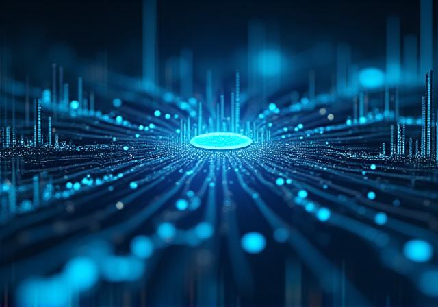 Futuristic digital dashboard representing AI data synthesis