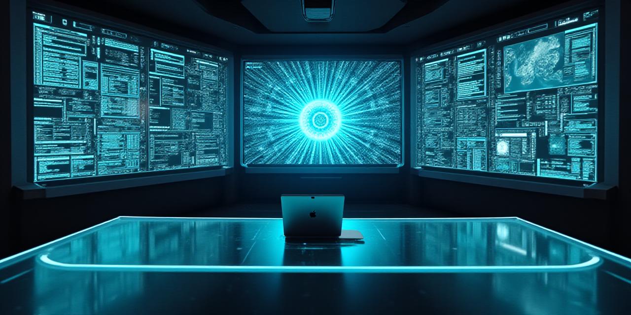 A modern high-tech business operations center with large screens displaying automated data analytics and real-time charts.